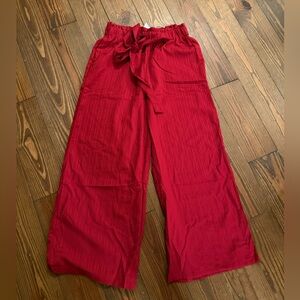 SHEIN Red Textured Pants